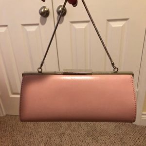 Cute pastel pink Banana Republic clutch.